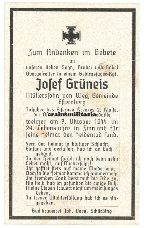 Orig Sterbebild Gebirgsjäger GJR 137 mit EISMEERFRONT Orden Finnland