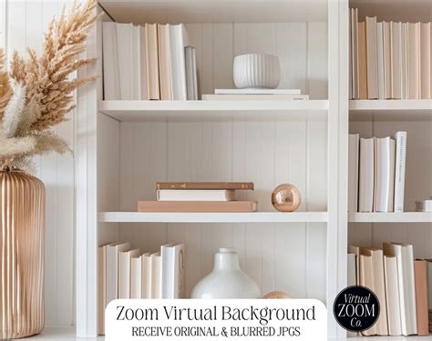 Zoom Background White Bookshelf Rose Gold Bookshelf for Zoom Photo ...