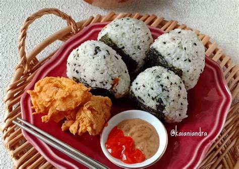 Resep Onigiri Nasi Kepal Korea Feat Udang Goreng Tepung Saos Mayo