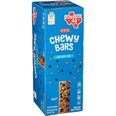 H E B Chocolate Chip Chewy Bars Texas Size Pack 48 Ct Joe V S