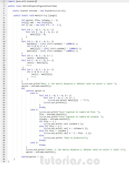 Arrays Java Matriz Dispersa Figura Z Invertida En Vector Tutorias Co