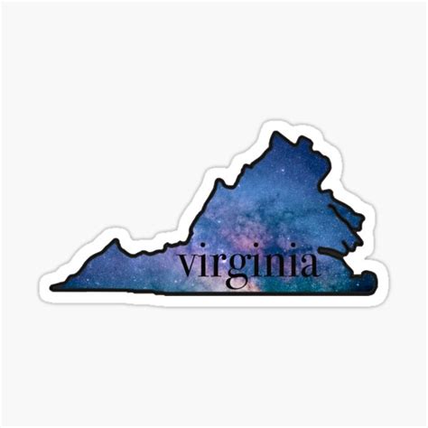 Virginia State Outline Galaxy Sticker For Sale By Nichestalgia