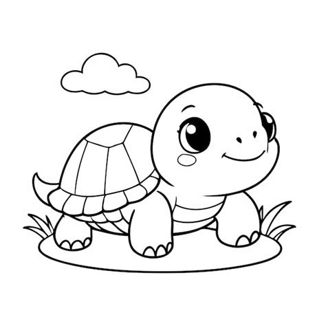 Premium Vector | Cartoon Turtle for kids coloring book