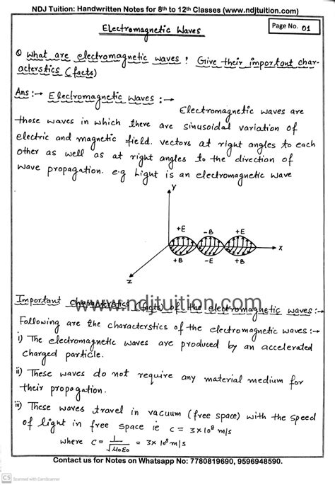 Electromagnetic Waves Pdf Notes