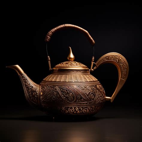 Premium Photo There Is A Tea Pot With A Handle On A Table Generative Ai