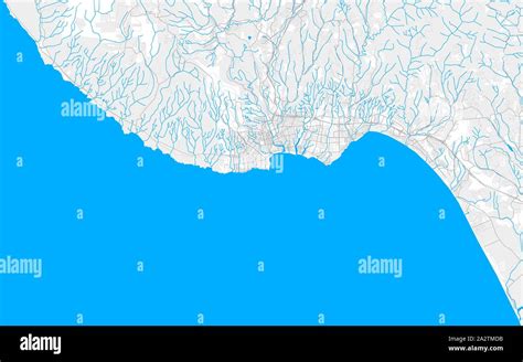 Rich Detailed Vector Area Map Of Santa Cruz California Usa Map