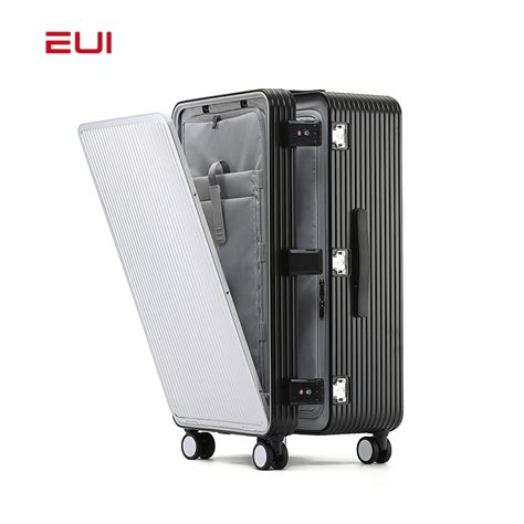 Metallic Aluminium Magnesium Alloy Trolley Case Universal Wheel Side