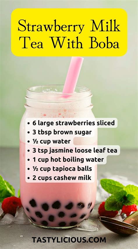 Strawberry Milk Tea With Boba Tastylicious Recipe Milk Tea