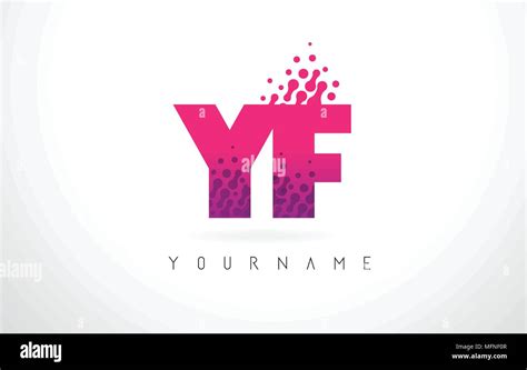 Yf Y F Letter Logo With Pink Letters And Purple Color Particles Dots Design Stock Vector Image