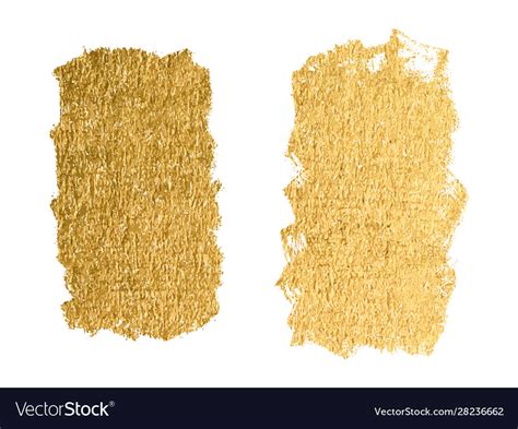 Gold Paint Smear Stroke Stain Set Abstract Vector Image