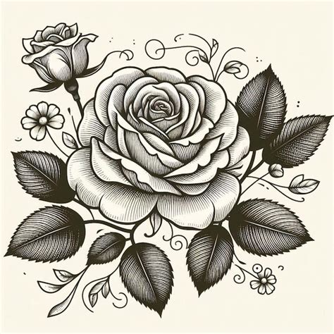 Premium Vector Stylized Rose Outline Vector Designs