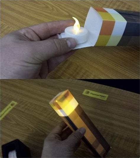 Papercraft Minecraft Torch Diy Artofit