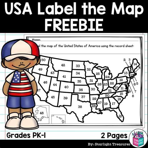 Usa Label The Map Printable For Early Readers Freebie Usa Map