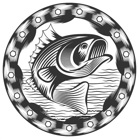 Bass Fisch Angeln Vektor Illustration Premium Vektor