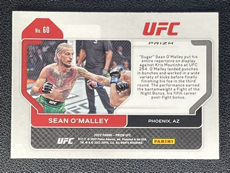 2022 Panini Prizm UFC Sean O Malley Red Wave Prizm 60 Bantamweight