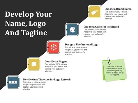 Develop Your Name Logo And Tagline Ppt Model Powerpoint Slide Images