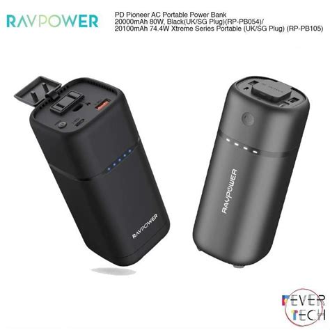 RAVPower PD Pioneer AC Portable Power Bank 20000mAh 80W Black UK SG