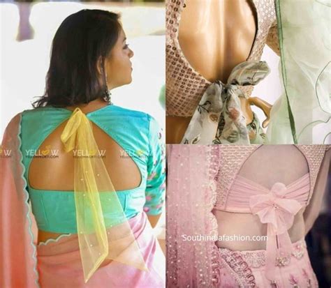 Trendy Bow Back Saree Blouse Designs! – South India Fashion