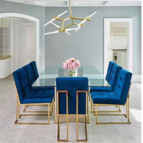 Blue Velvet Dining Room Chairs Home Inspiration