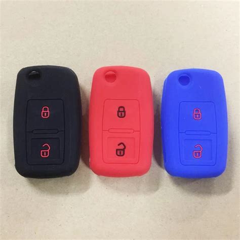 10pcs New 2 Button Silicone Car Key Case Cover For VW Seat Flip Remote