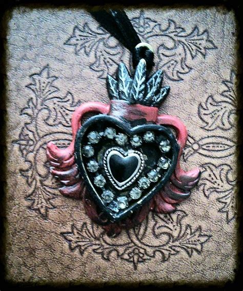 Hand Painted Sacred Heart With Vintage By Madamealchemy On Etsy