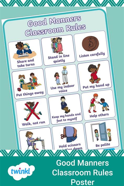 Good Manners Classroom Rules Poster Artofit