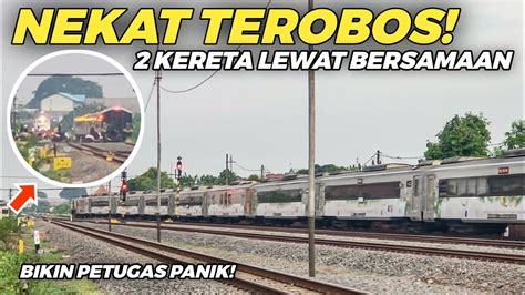 Detik Detik Menegangkan Pengendara Nekat Terobos Perlintasan Padahal