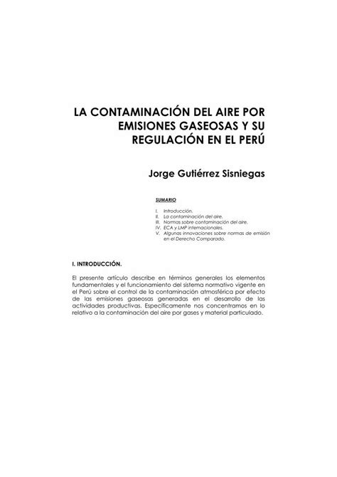 Pdf La ContaminaciÓn Del Aire Por Emisiones … · RegulaciÓn En El PerÚ