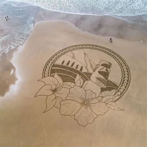 Artist Jben Creates Massive Sand Drawings That Are Between And