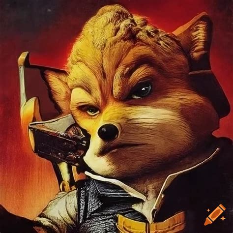 Intricate Vintage Star Fox Poster Inspired By James Gurney And Norman