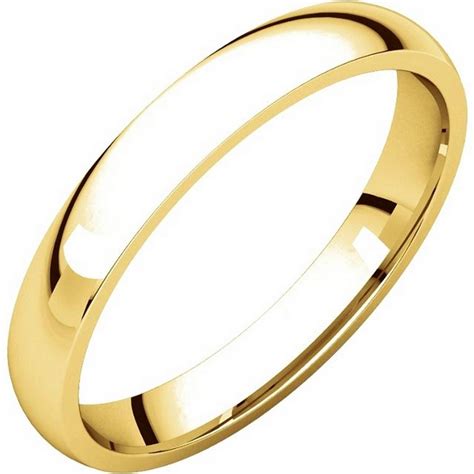 V123791 14K Gold Plain 3mm Comfort Fit Wedding Band