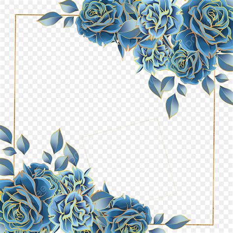 Flor Azul Flor Floral Rosa Floral Png Quadro Arma O Ouro Azul