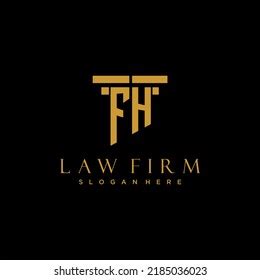 Fh Monogram Initial Logo Lawfirm Pillar Stock Vector Royalty Free