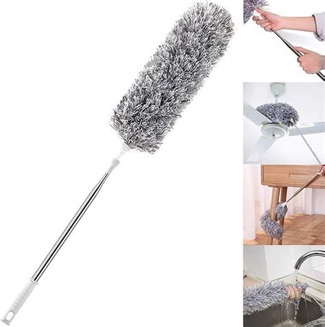 Heoath Microfiber Feather Duster With Extendable Pole 30 100 Inches Extra Long