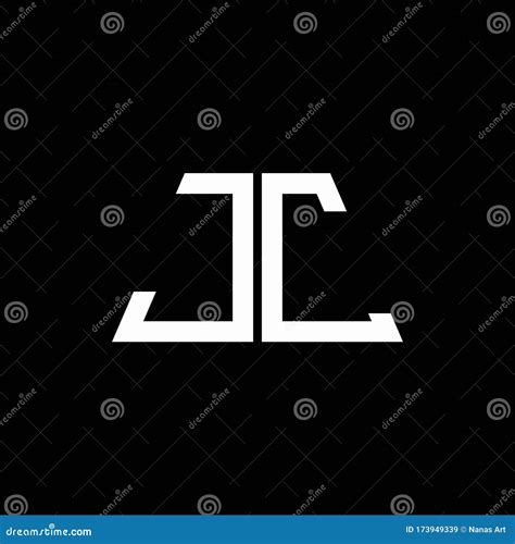 JC Logo Abstract Monogram Isolated On Black Background Stock Vector