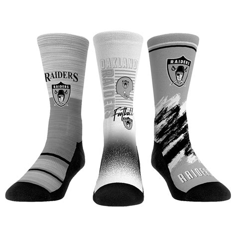 Las Vegas Raiders Socks Retro Throwback 3 Pack Nfl Socks Rock Em