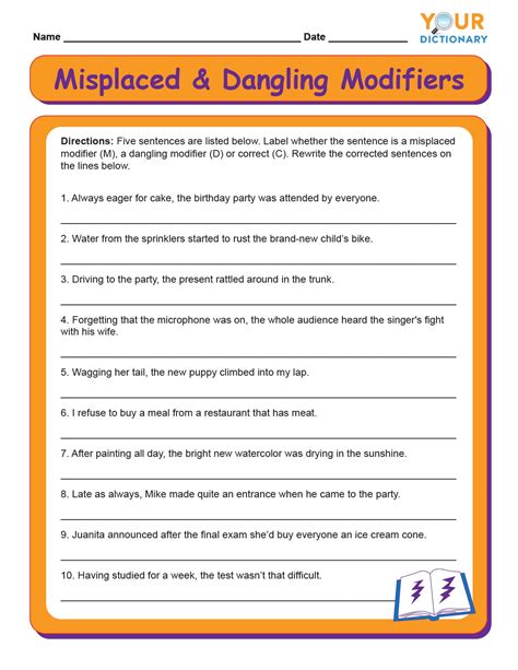 Misplaced And Dangling Modifiers Worksheet