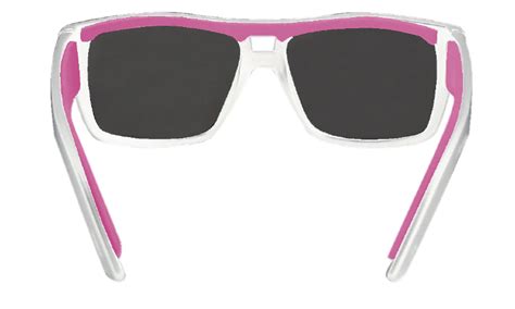 White Frame Polarized Sunglasses With Pink Mirror Lenses