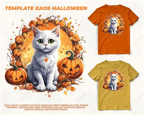 Ilustración De Camiseta Con Logo De Un Lindo Gato De Halloween Descarga