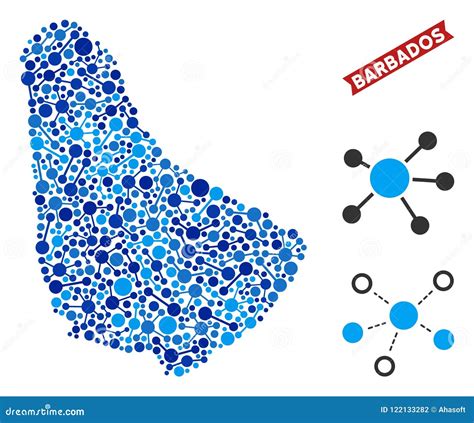 El Mapa De Barbados Liga El Collage Ilustraci N Del Vector