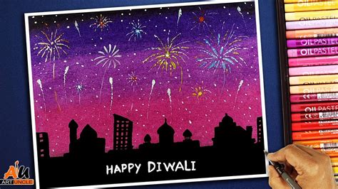 Diwali Images For Drawing How To Draw Happy Diwali Scene Drawing An ...