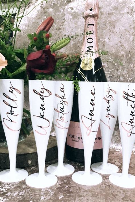 Personalised Plastic Champagne Flutes Etsy