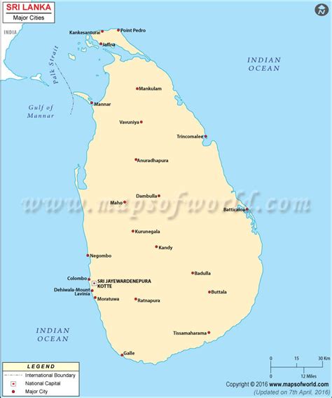 Sri Lanka Cities Map, Cities in Sri Lanka