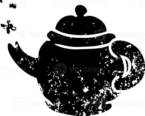 Hand Drawn Line Drawing Doodle Of A Blue Tea Pot Distressed Icon 45331328 Png