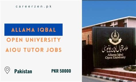 Allama Iqbal Open University AIOU Tutor Jobs 2025 - Apply Now