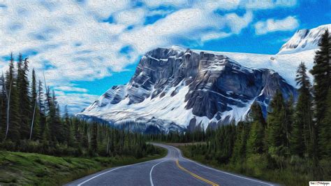 Mountain Road Canvas 4K wallpaper download