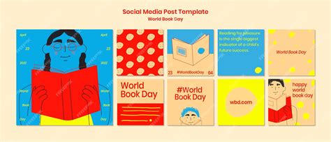 Premium Psd Flat Design World Book Day Instagram Post Template