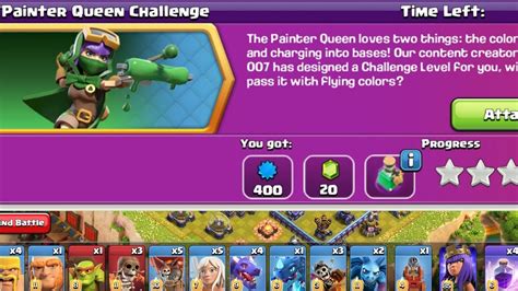 Easily 3painter Queen Challenge Clashofclans YouTube