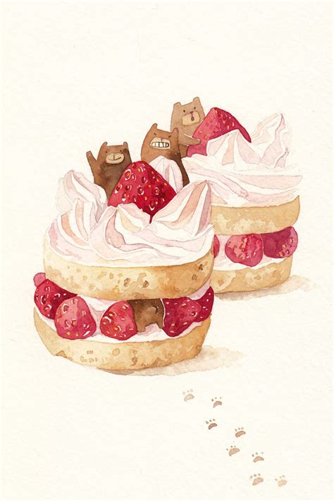 Cute Animals Meet Delicious Foods Illustration