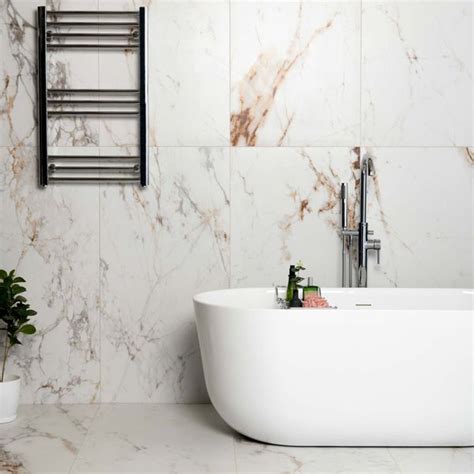 Barnaby White Marble Effect Large Matt Wall Floor Tiles Tile Mountain